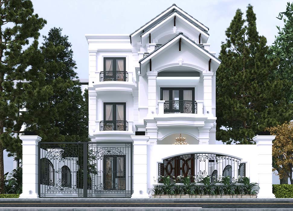 Thiết Kế Biệt Thự Phố 3 Tầng Mái Thái